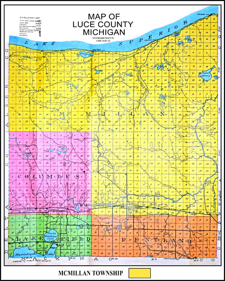 Map of Luce County Michigan