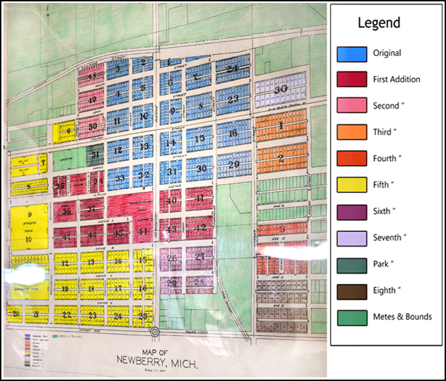 Map of Newberry shows the original coverage (in bright blue) founded in the upper center of ever growing area.